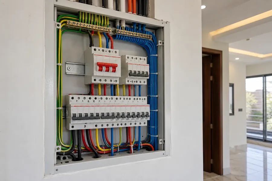 Illustration of new house distribution board.