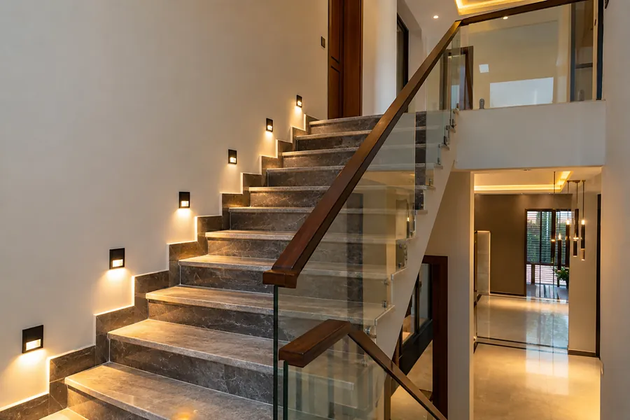Illustration of house staircase lighting.